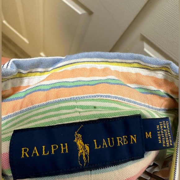 Ralph Lauren button down long sleeve shirt. Pastel / spring / easter colors! - Picture 4 of 7